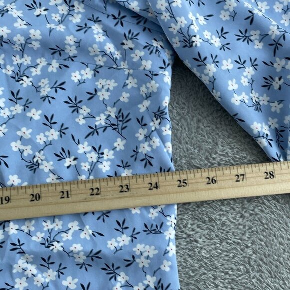 Mario Serrani Womens Blue Floral Print 3/4 Sleeve Blouse XXL NWT 2443 - Picture 7 of 9